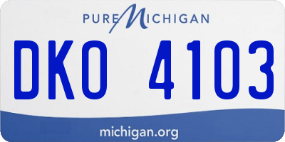 MI license plate DKO4103