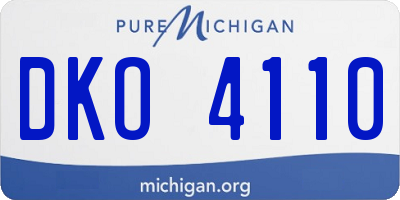 MI license plate DKO4110