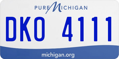 MI license plate DKO4111