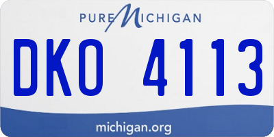 MI license plate DKO4113