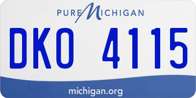 MI license plate DKO4115