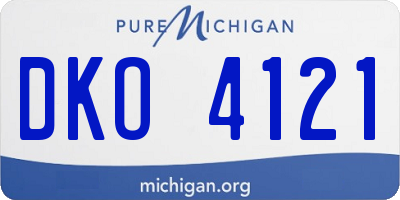 MI license plate DKO4121