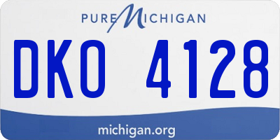 MI license plate DKO4128