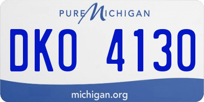 MI license plate DKO4130