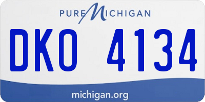 MI license plate DKO4134
