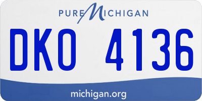MI license plate DKO4136