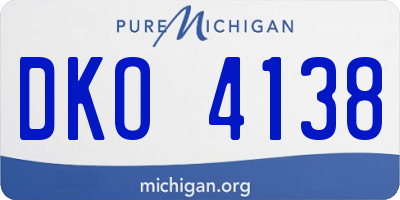 MI license plate DKO4138