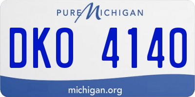 MI license plate DKO4140