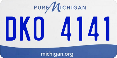 MI license plate DKO4141