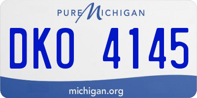 MI license plate DKO4145