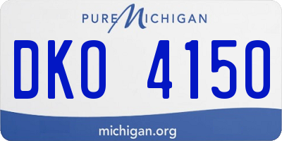 MI license plate DKO4150