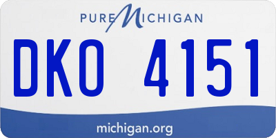 MI license plate DKO4151