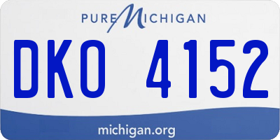 MI license plate DKO4152