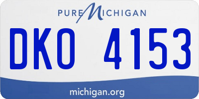 MI license plate DKO4153