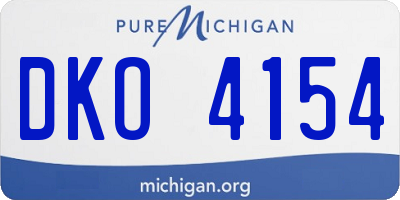 MI license plate DKO4154