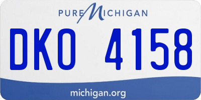 MI license plate DKO4158