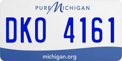 MI license plate DKO4161