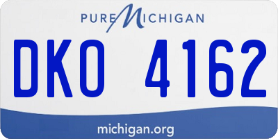 MI license plate DKO4162
