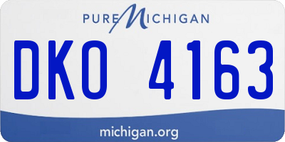MI license plate DKO4163