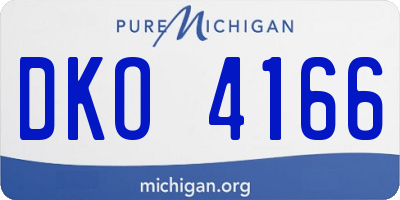 MI license plate DKO4166