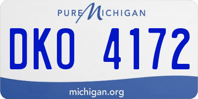 MI license plate DKO4172