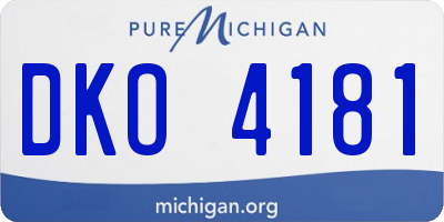 MI license plate DKO4181