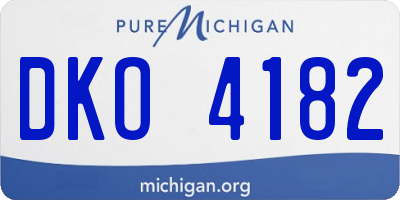 MI license plate DKO4182