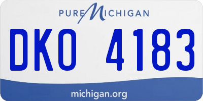 MI license plate DKO4183