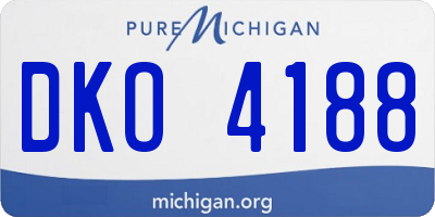 MI license plate DKO4188