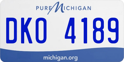 MI license plate DKO4189