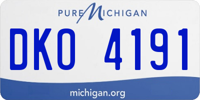 MI license plate DKO4191