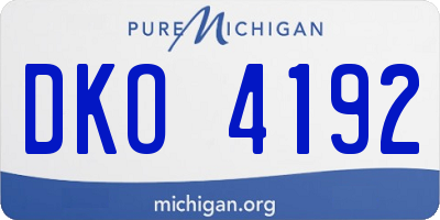 MI license plate DKO4192