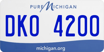 MI license plate DKO4200