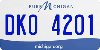 MI license plate DKO4201
