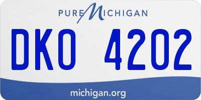 MI license plate DKO4202