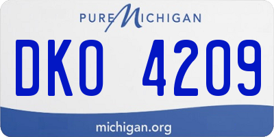MI license plate DKO4209