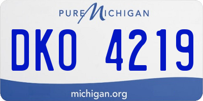 MI license plate DKO4219