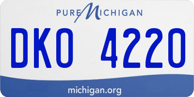 MI license plate DKO4220