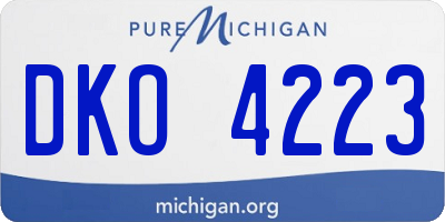 MI license plate DKO4223