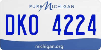 MI license plate DKO4224