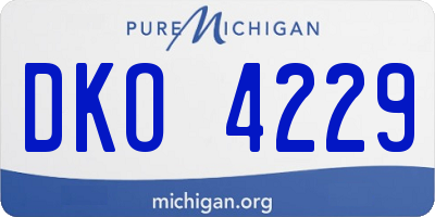 MI license plate DKO4229