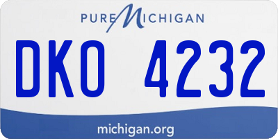 MI license plate DKO4232