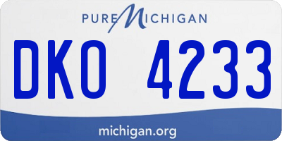 MI license plate DKO4233
