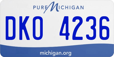 MI license plate DKO4236