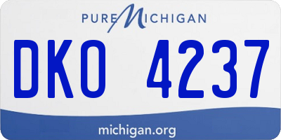 MI license plate DKO4237