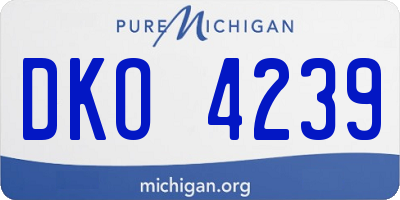 MI license plate DKO4239