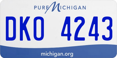 MI license plate DKO4243