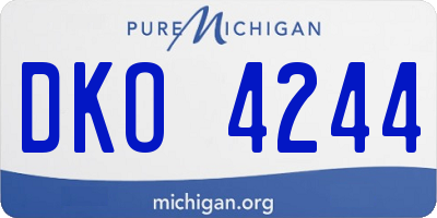 MI license plate DKO4244