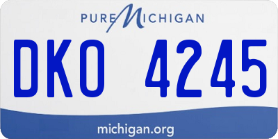 MI license plate DKO4245