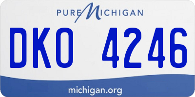 MI license plate DKO4246